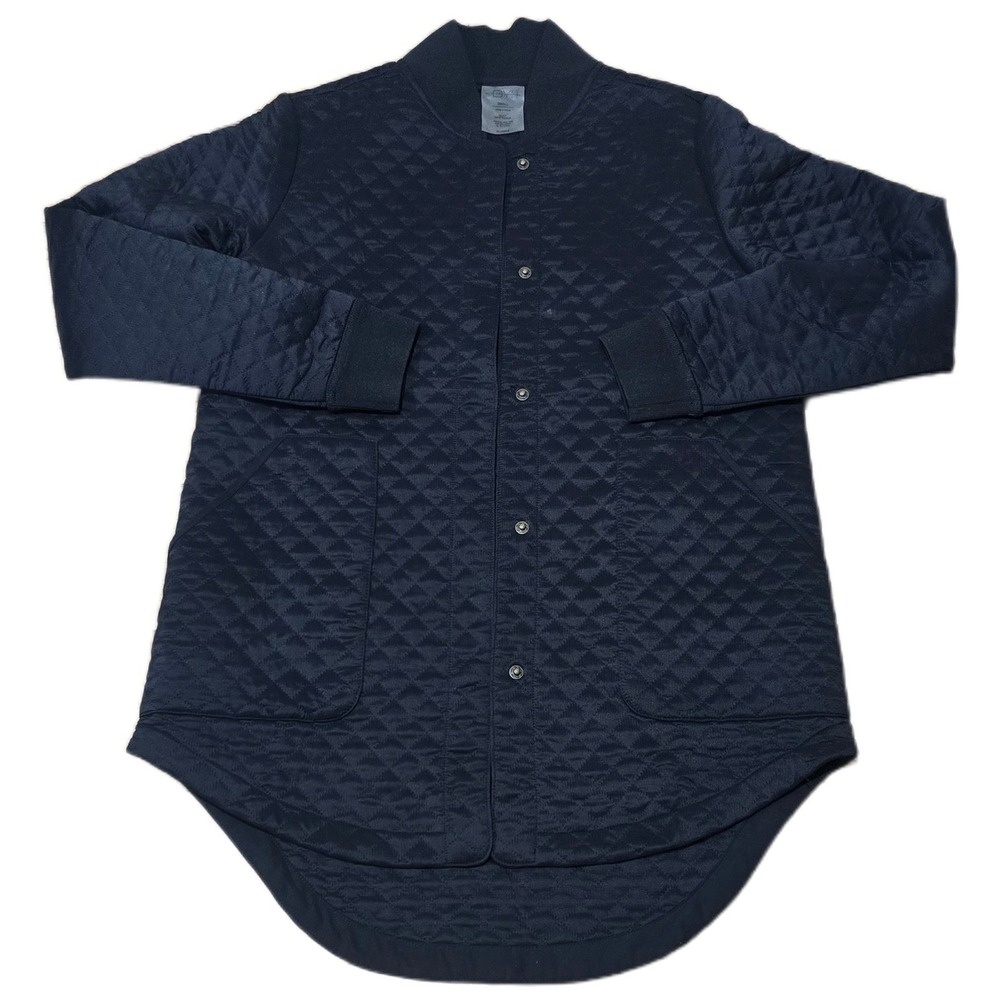 D.Y.I. Quilted Bomber Jacket Navy Blue‎ Snap Front Long Sleeve Women's Small